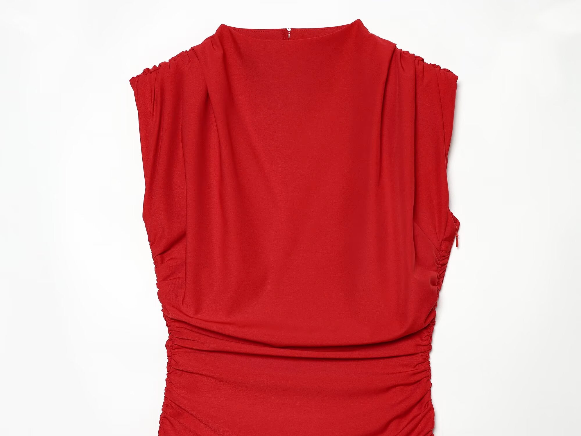 Women's with shoulder pads pleats mini dress