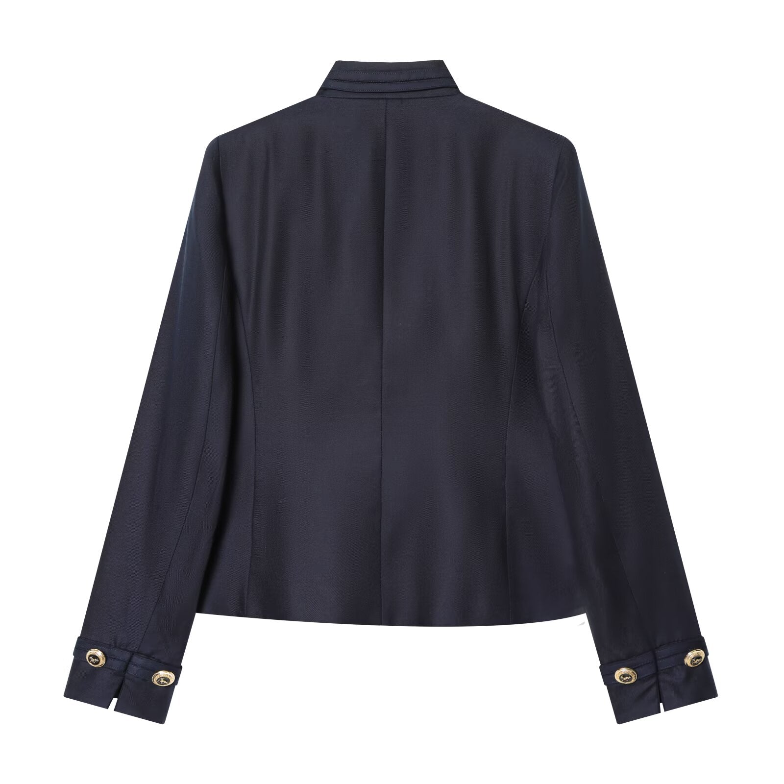 Women's gold button decoration slim Blazer Coat