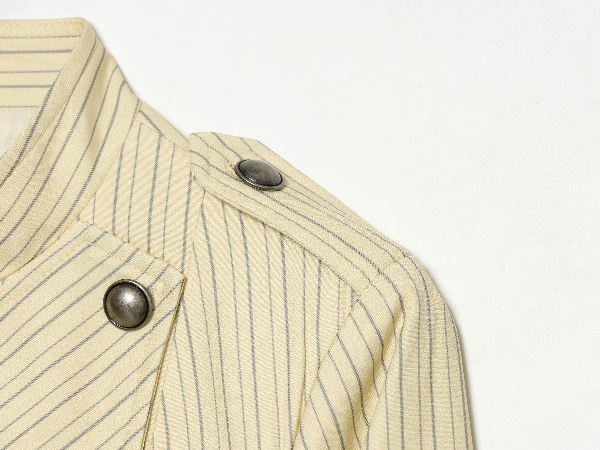 Women's striped double-breasted jacket coat