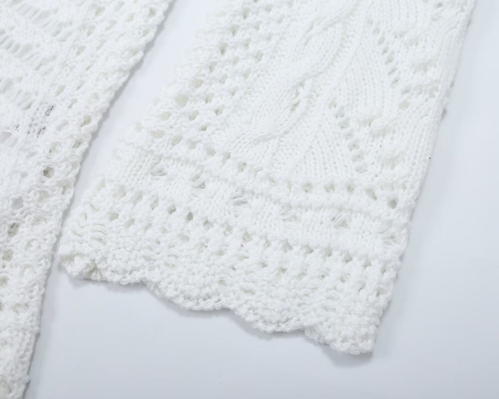 Women's hollow texture knitted sweater