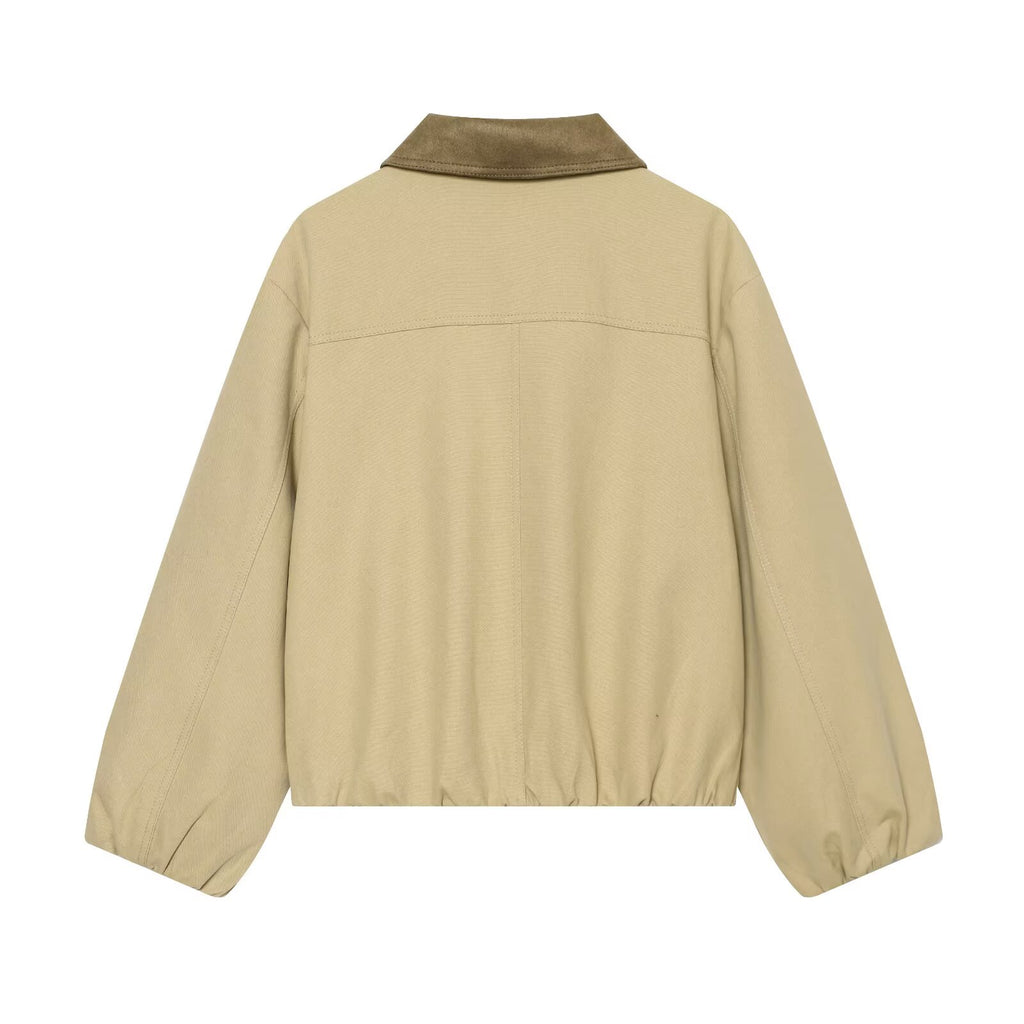 Women's patchwork lapel jacket Coat