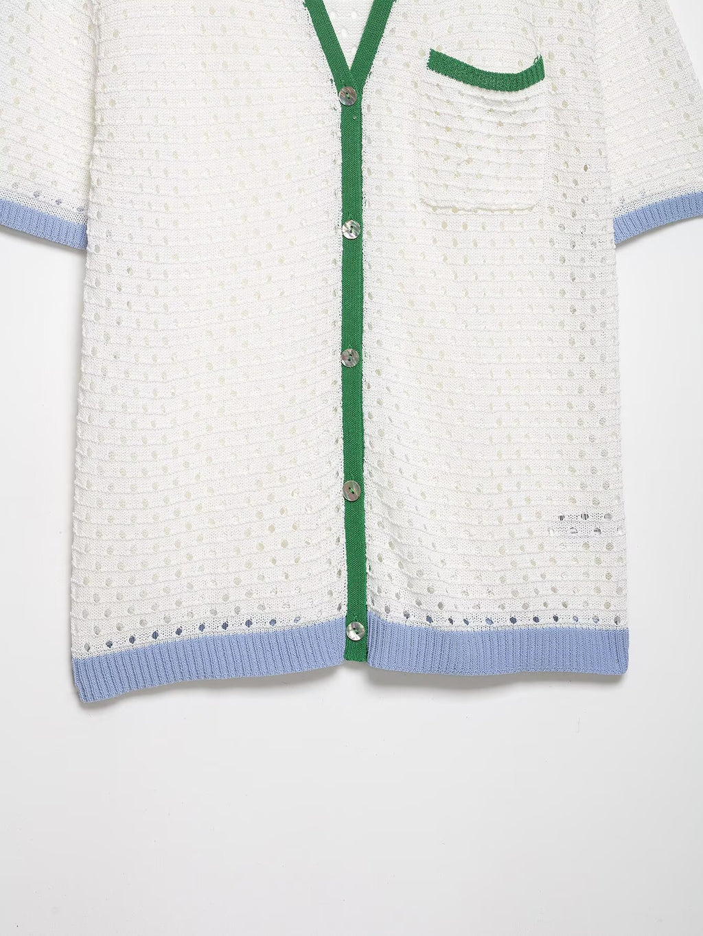 suit Women's 2 pieces hollow knitted polo shirt+shorts