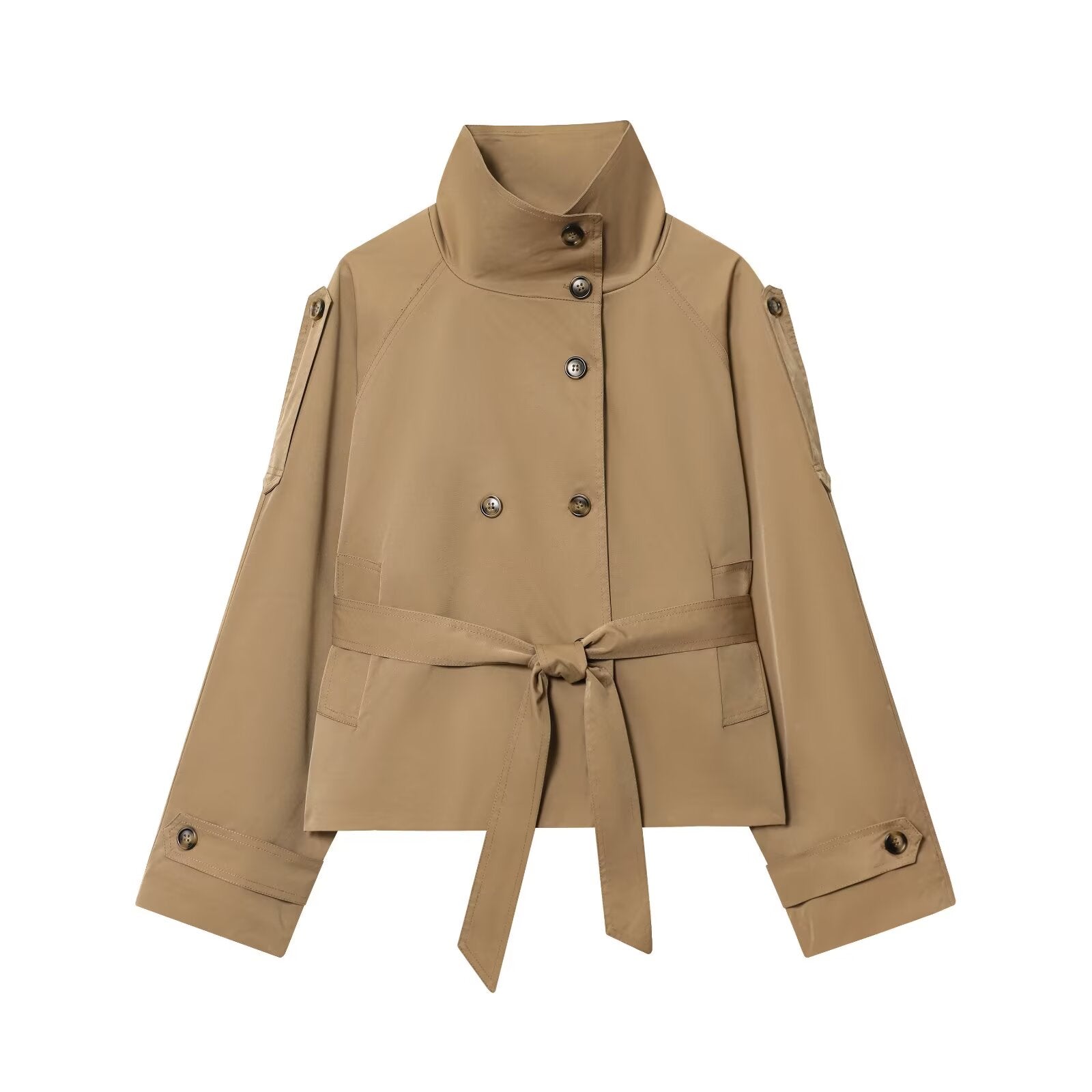 Women's double breasted lace up windbreaker Coat