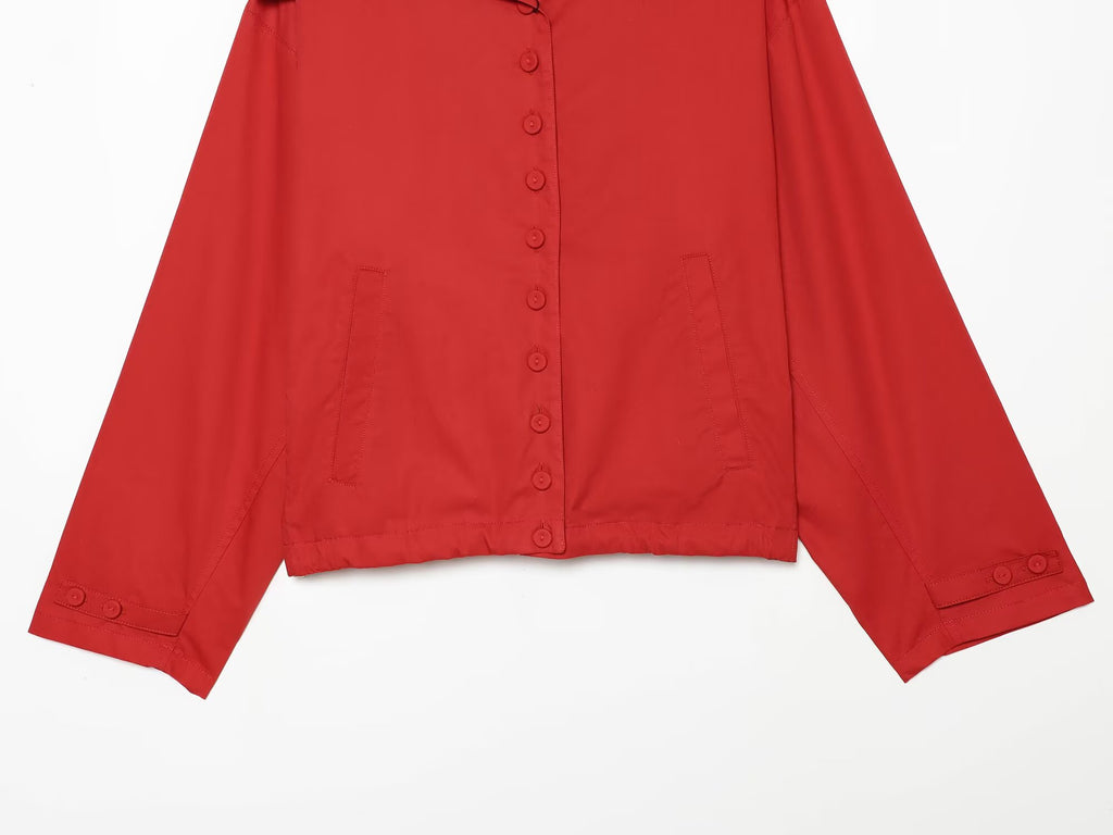 Women's Big Lapel long sleeved buttoned Coat
