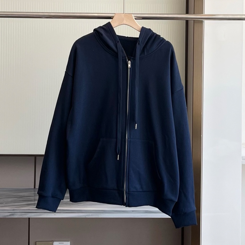 Women's new hooded sweater coat loose Joker zipper cardigan