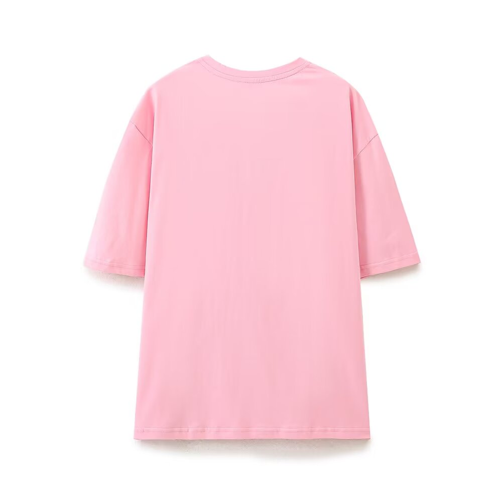 2026 multi-color printed letter T-shirt women short sleeved O-neck loose T-shirt