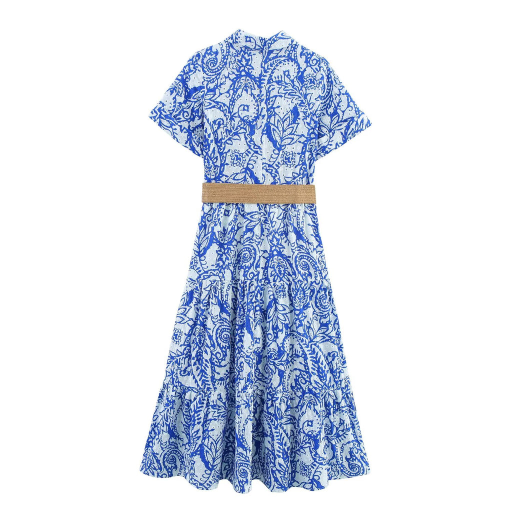 Women's With Belt embroidered dress