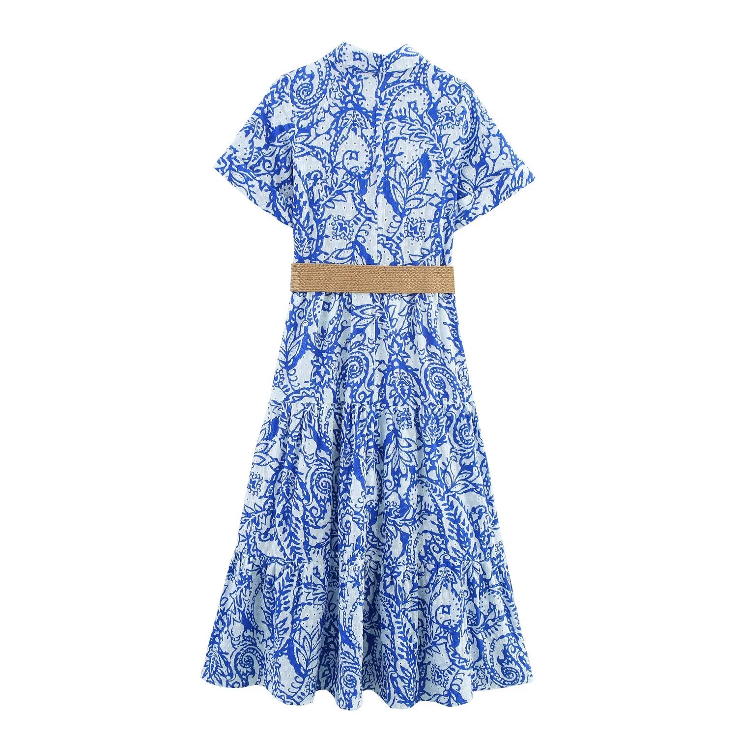 Women's With Belt embroidered dress