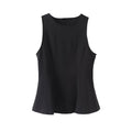 Women's new fashion waist cinched vest style sleeveless top