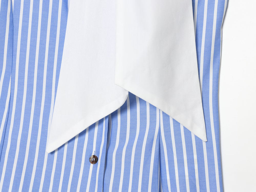 Women's bow decoration striped sleeveless shirt