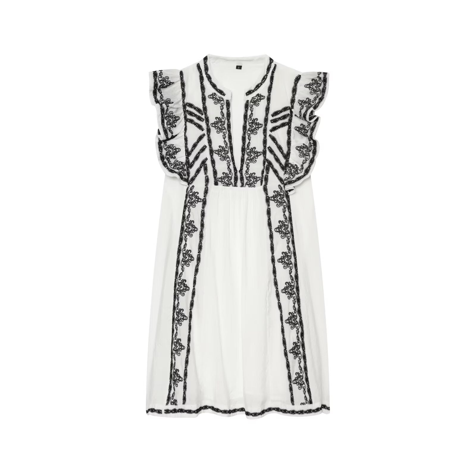 Women's contrasting embroidered mini dress