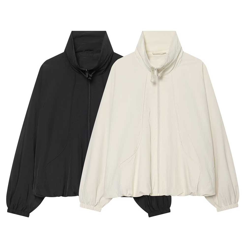 Women's casual large silhouette nylon Coat