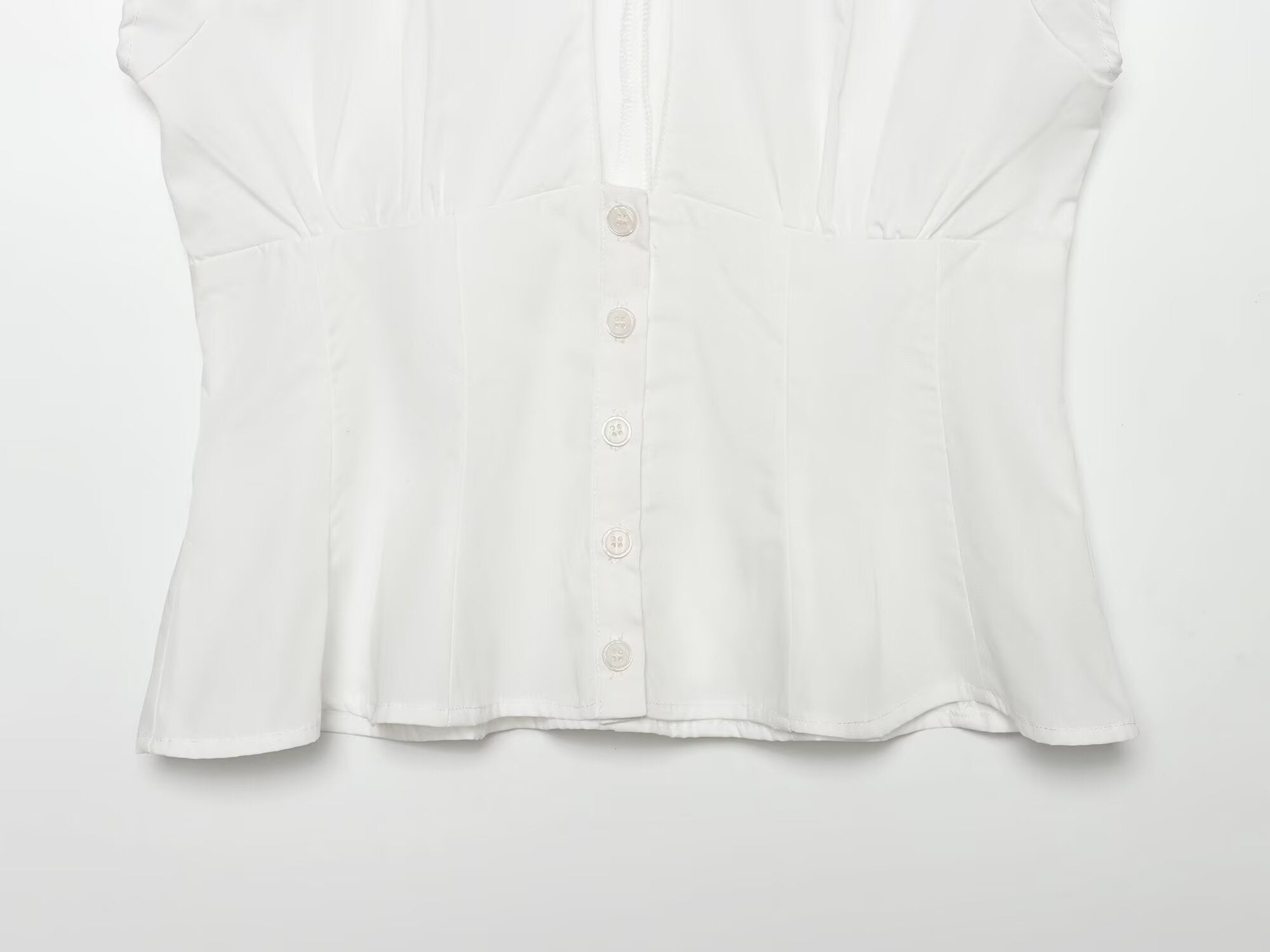Women's bow decorated Split poplin top
