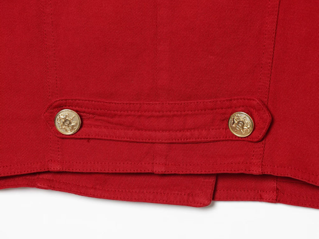 Women's button decoration short slim jacket Coat