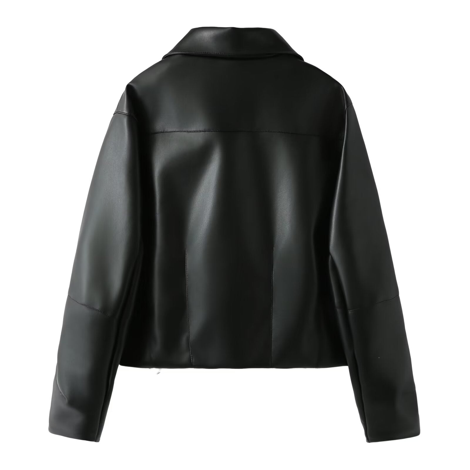 Women's short PU leather jacket Coat