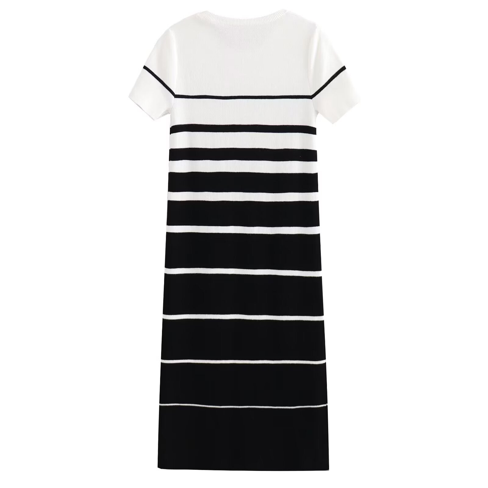 Women's round neck knitted striped dress