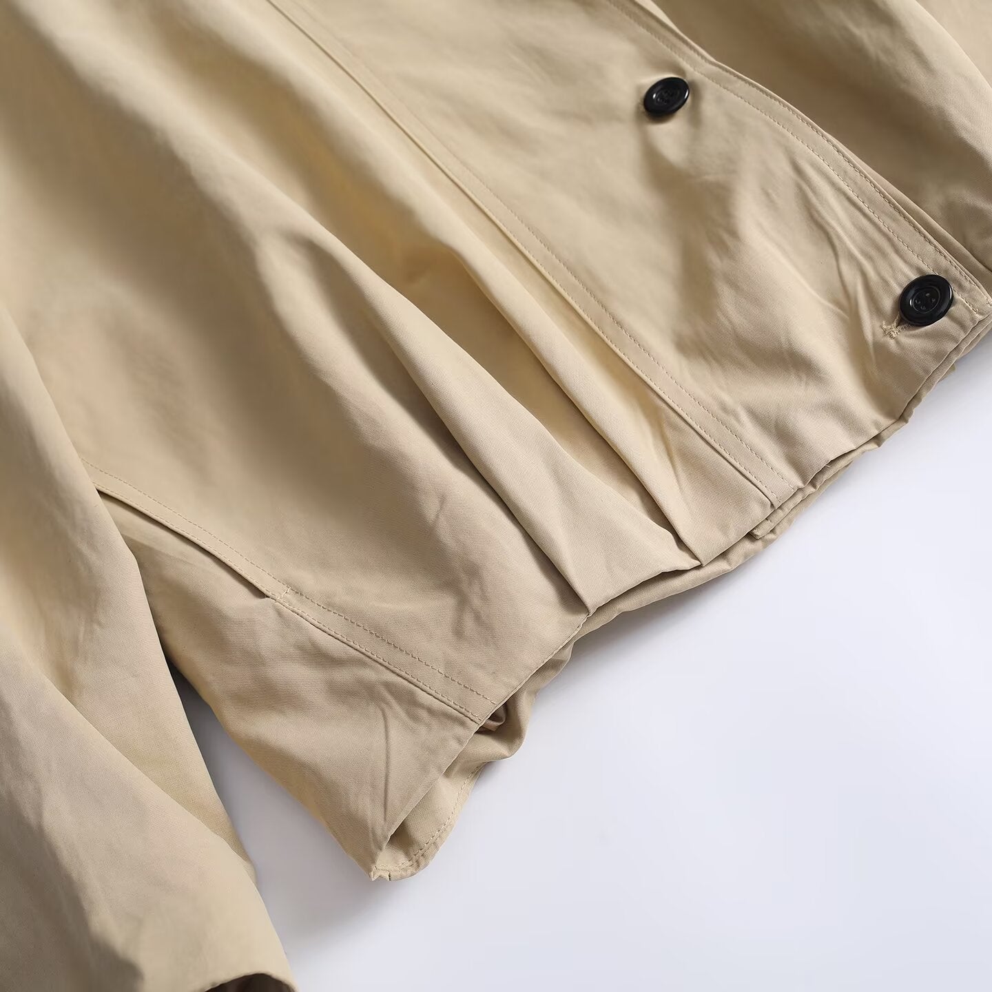 Women's casual pleated stand collar flying jacket Coat
