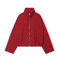 Women's standing collar plaid pilot jacket Coat