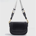 Women's new contrast canvas wide shoulder strap bag shoulder crossbody bag