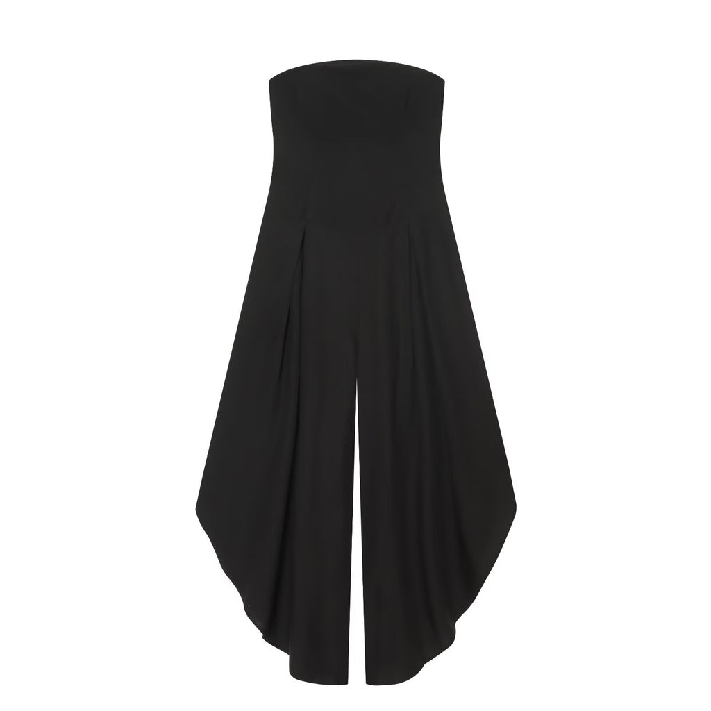 Women's strapless loose MIDI jumpsuit