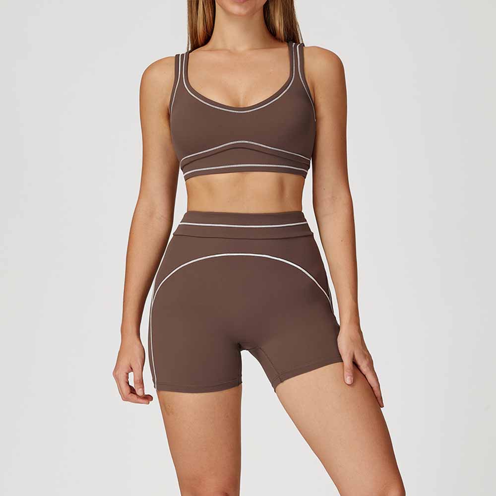 Women's new sanding bra+shorts yoga suit