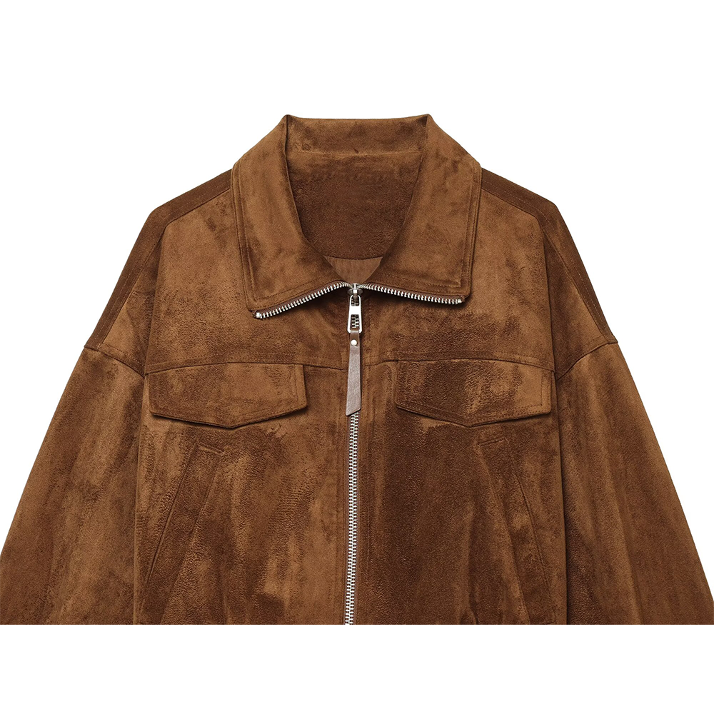 Women's suede textured drawstring short Coat