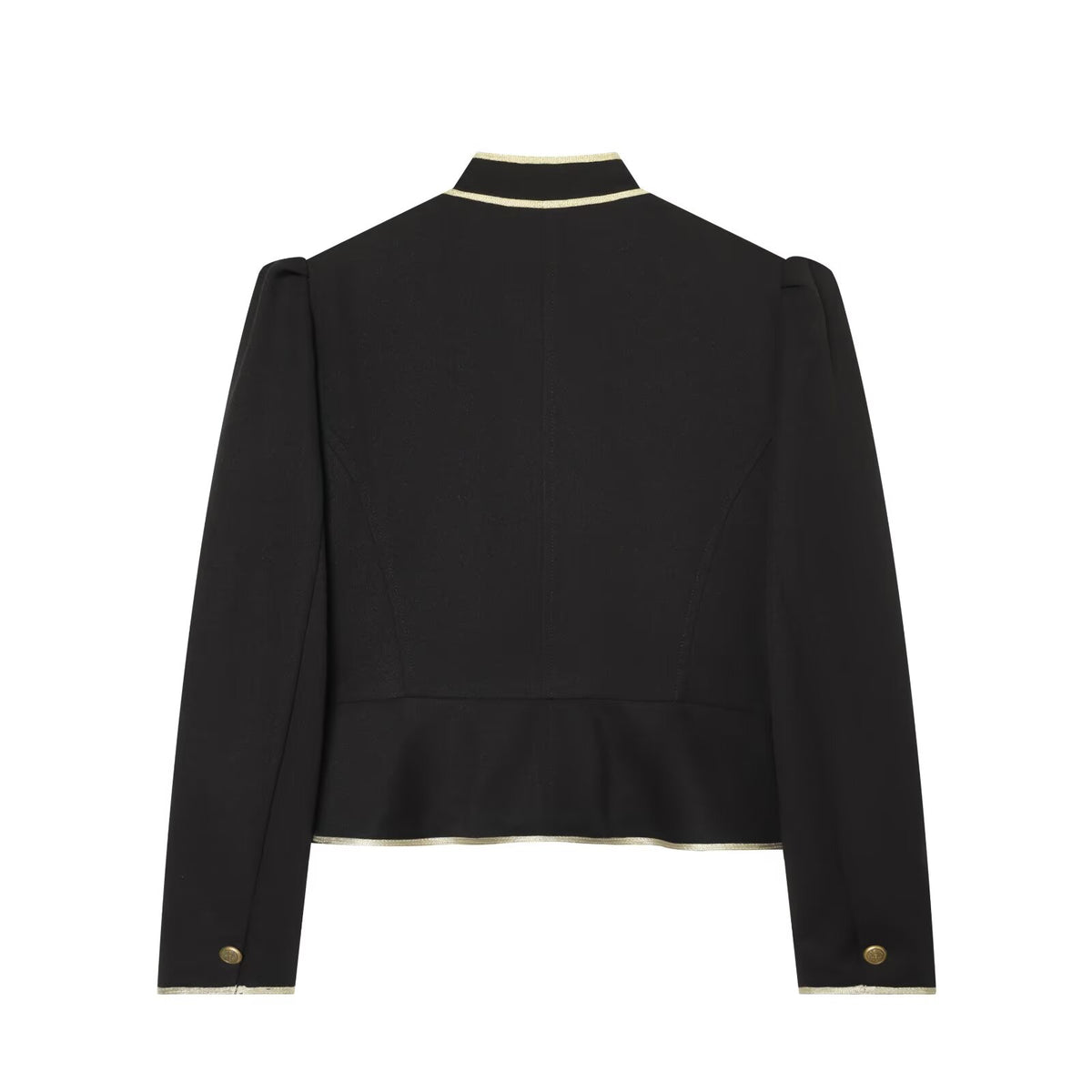 Women's slim contrasting color trimmed Blazer Coat