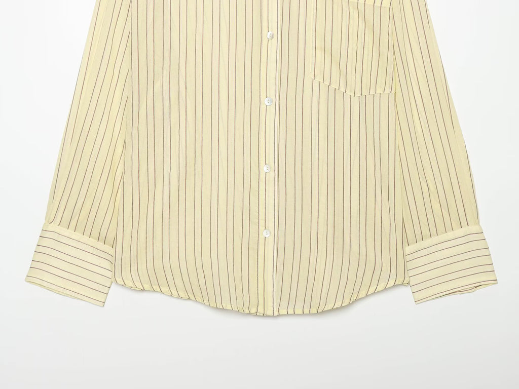 Women's loose chiffon striped shirt
