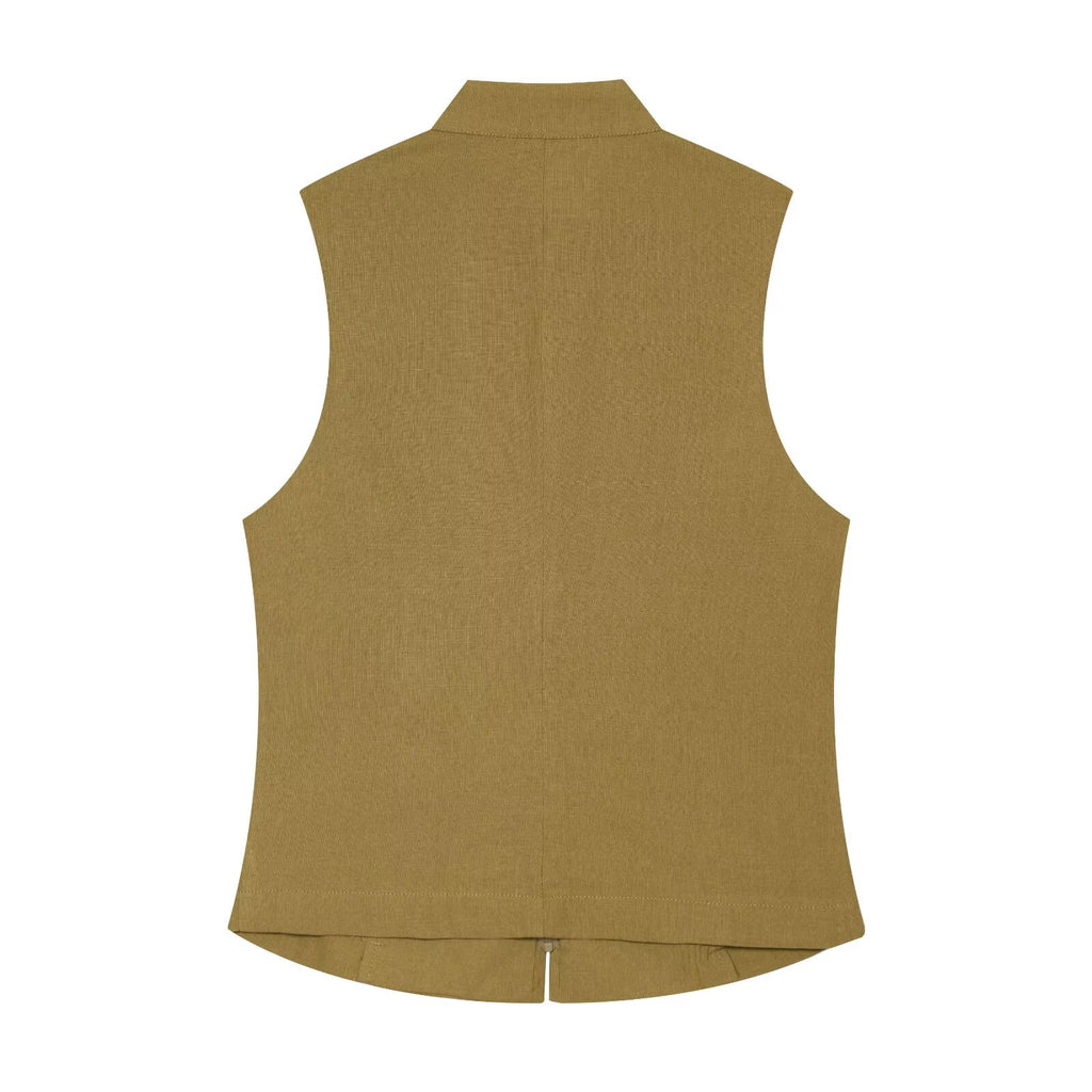 Women's sleeveless double breasted shirt
