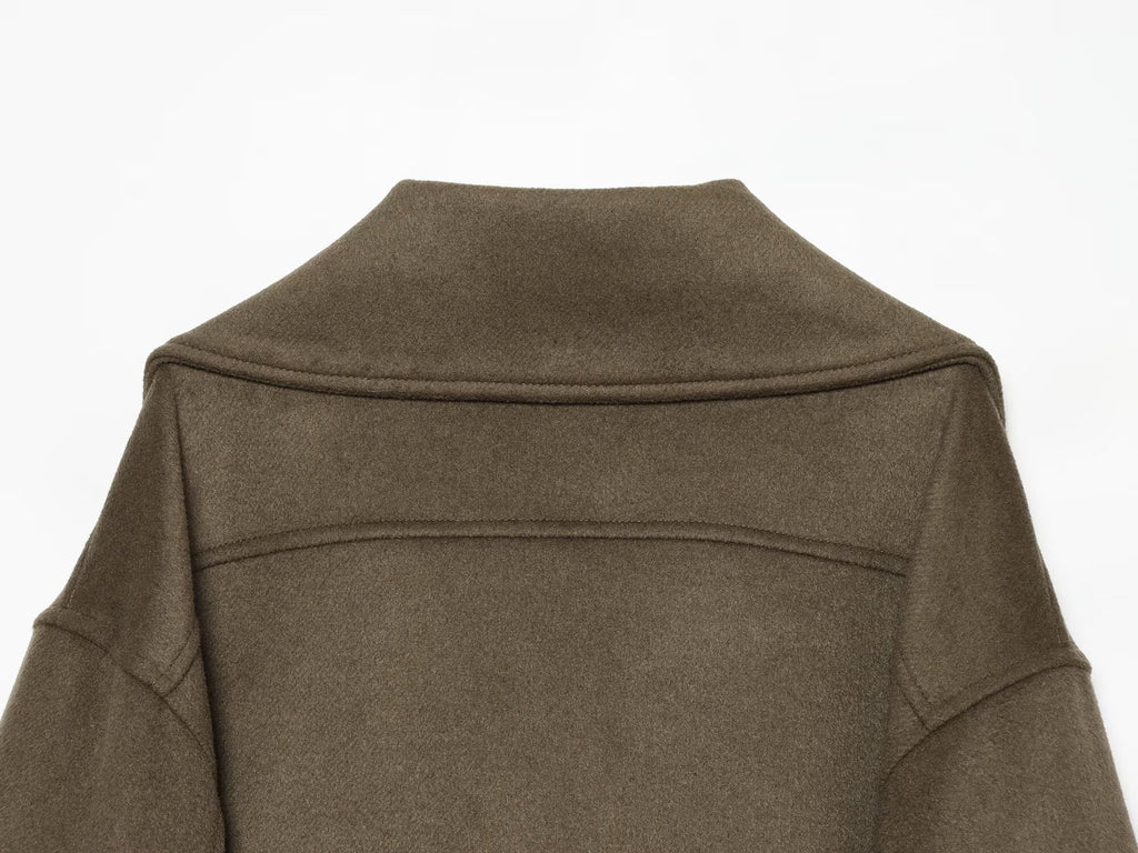 Women's Lapel straight casual wool blend Coat – Yilianfashion