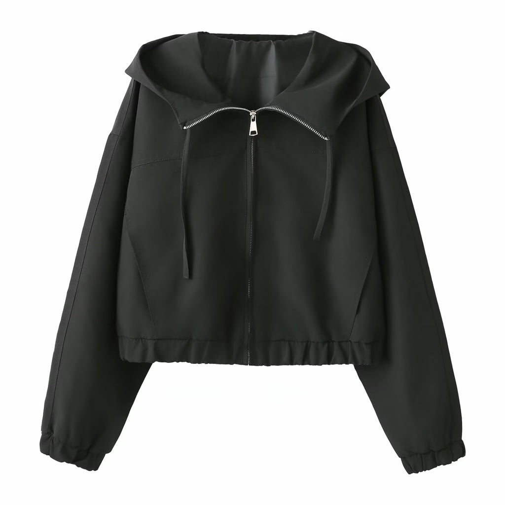 Women's casual short hooded jacket Coat
