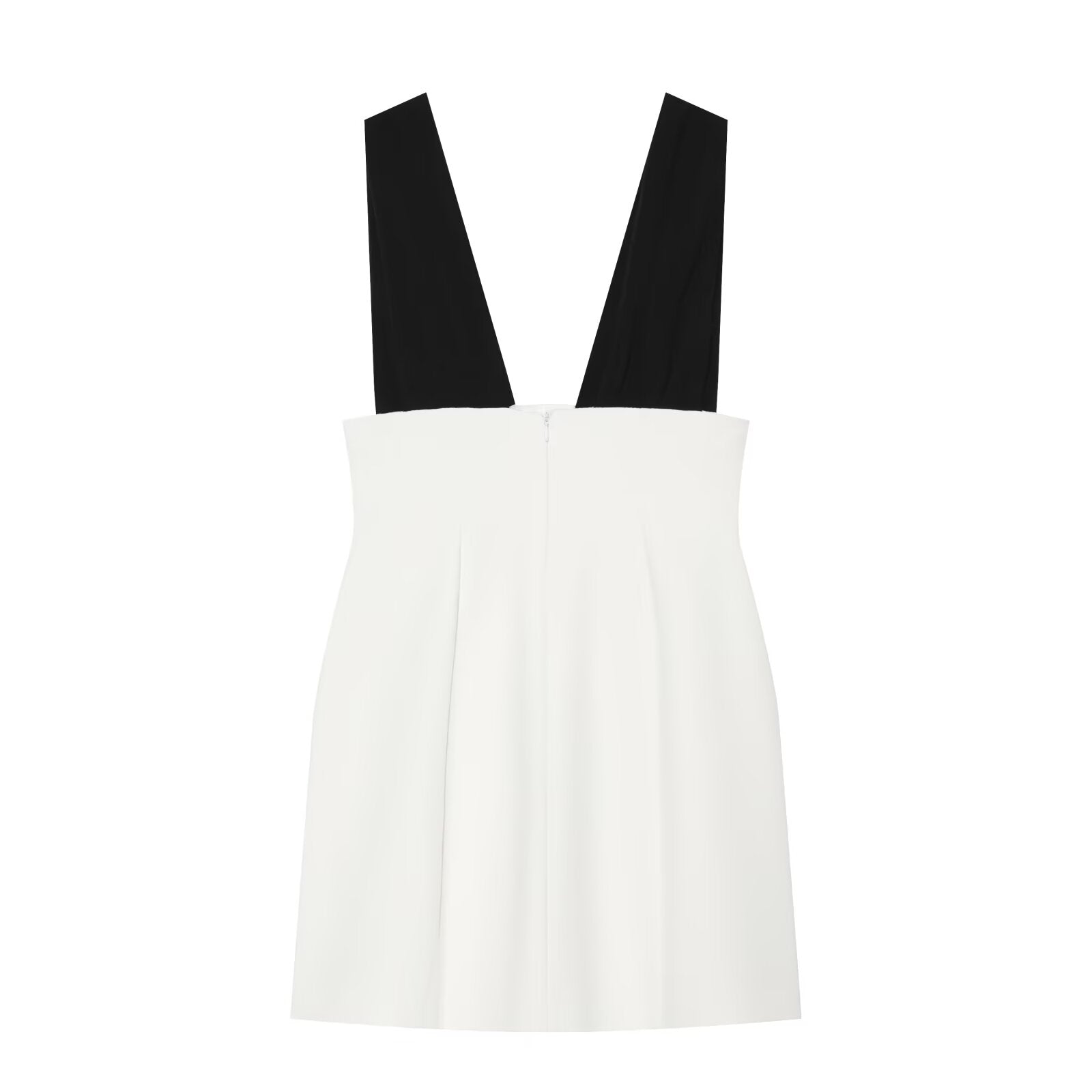 Women's sleeveless V-neck patchwork mini dress