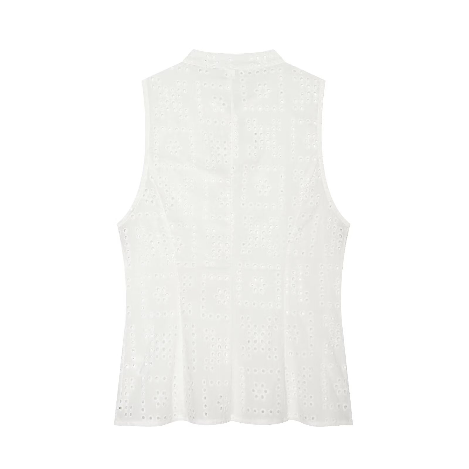 Women's hollowed out embroidered top