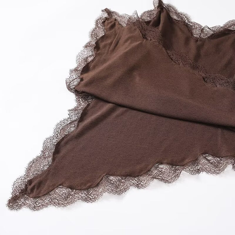 Women's sexy lace suspender top