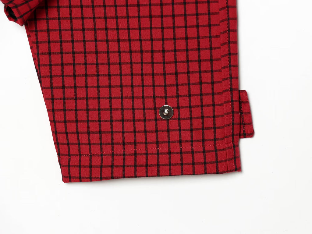 Women's standing collar plaid pilot jacket Coat