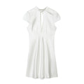 Women's opening design satin texture mini dress
