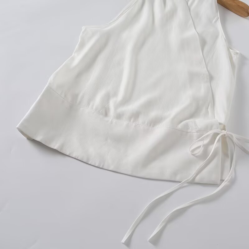 Women's lace up decorative sleeveless top