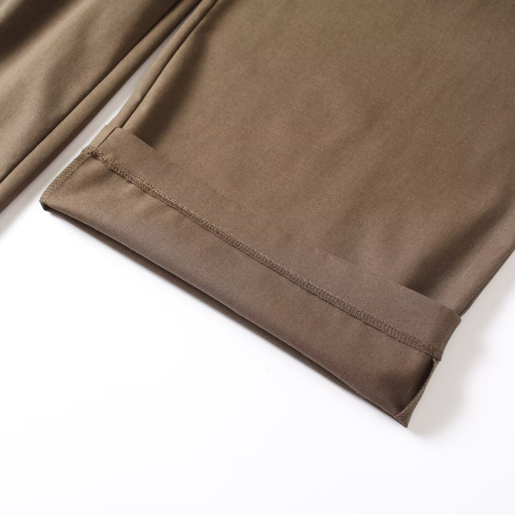 Women's pleated decorative linen blended wide leg pants