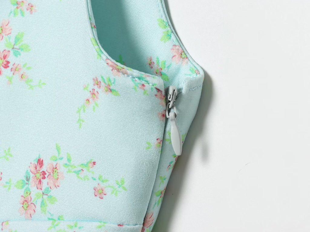 Women's floral printed poplin dress