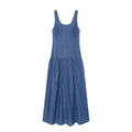 Women's cape style hem sleeveless denim dress