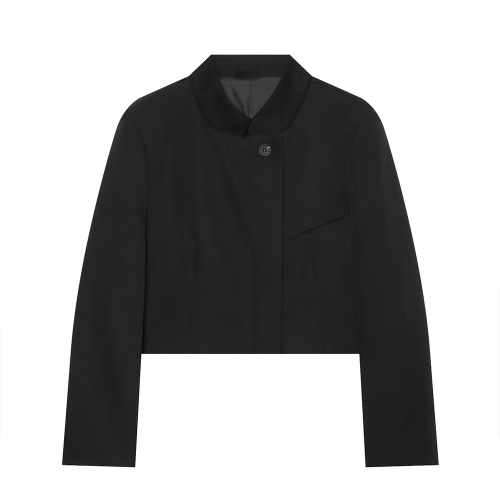 suit Women's 2 pieces black casual short Blazer Coat+Pants