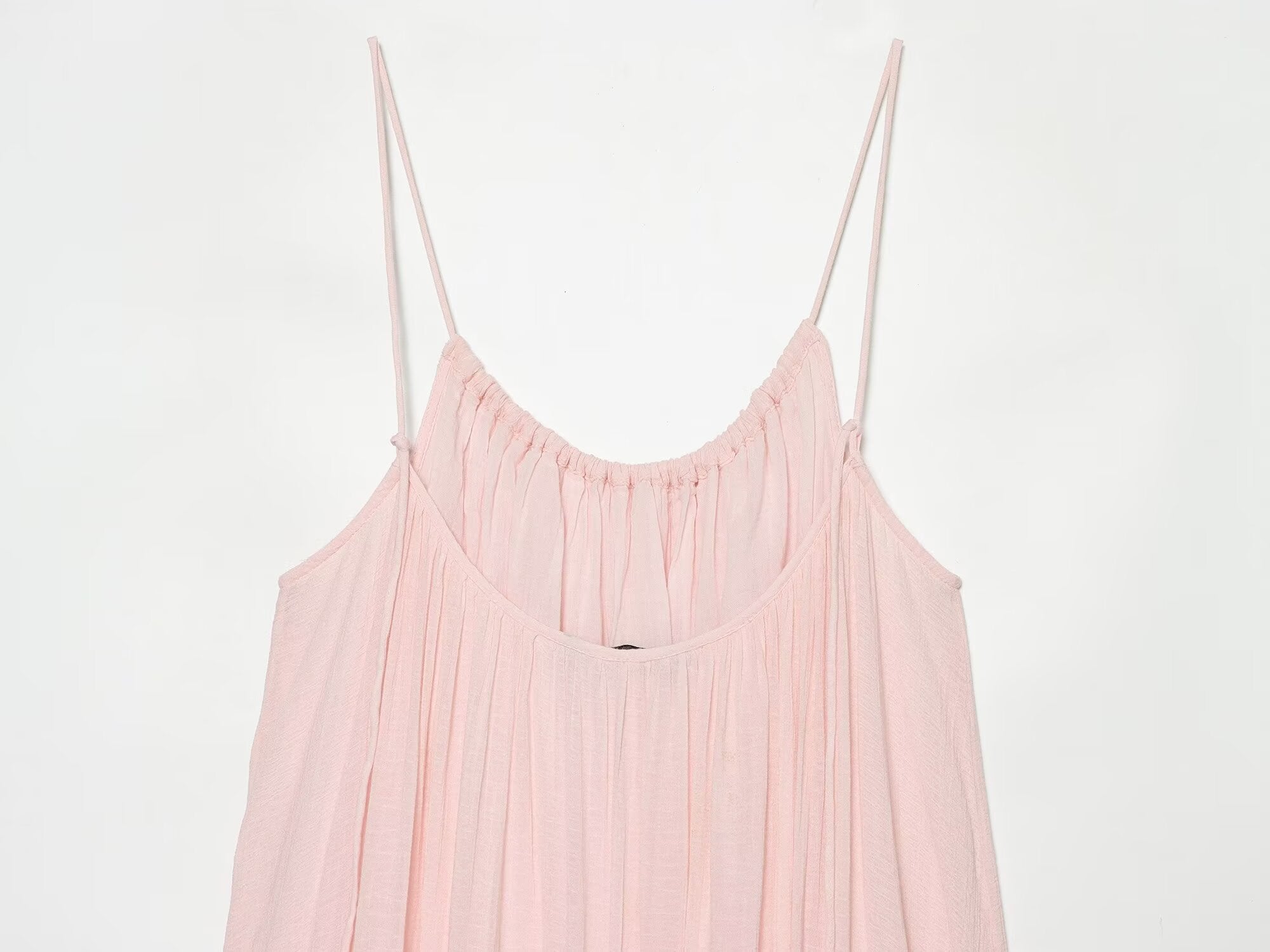 Women's fluffy gauze suspender MIDI dress