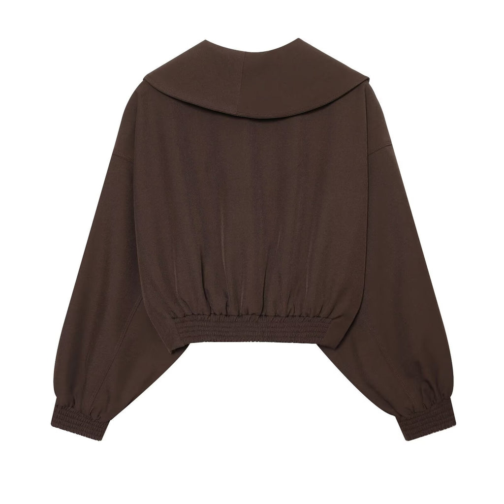 Women's buckle decoration casual short jacket