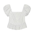 Women's hollowed out embroidered polka dot top