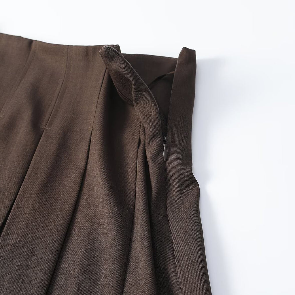 Women's slim versatile pleated mini skirt