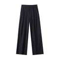 Women's new fashion loose mid waist striped wide leg pants