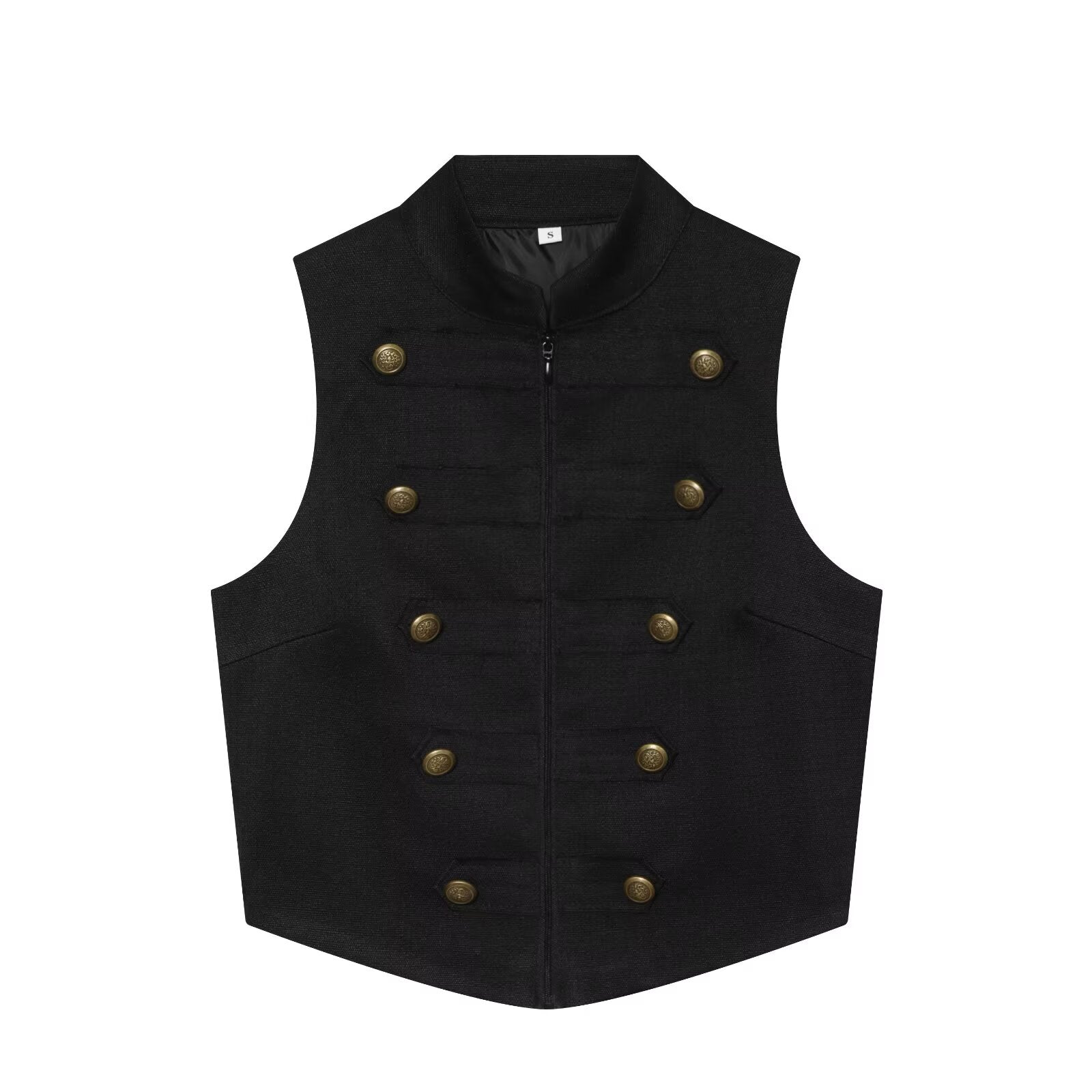 Women's buckle decoration hanging neck vest