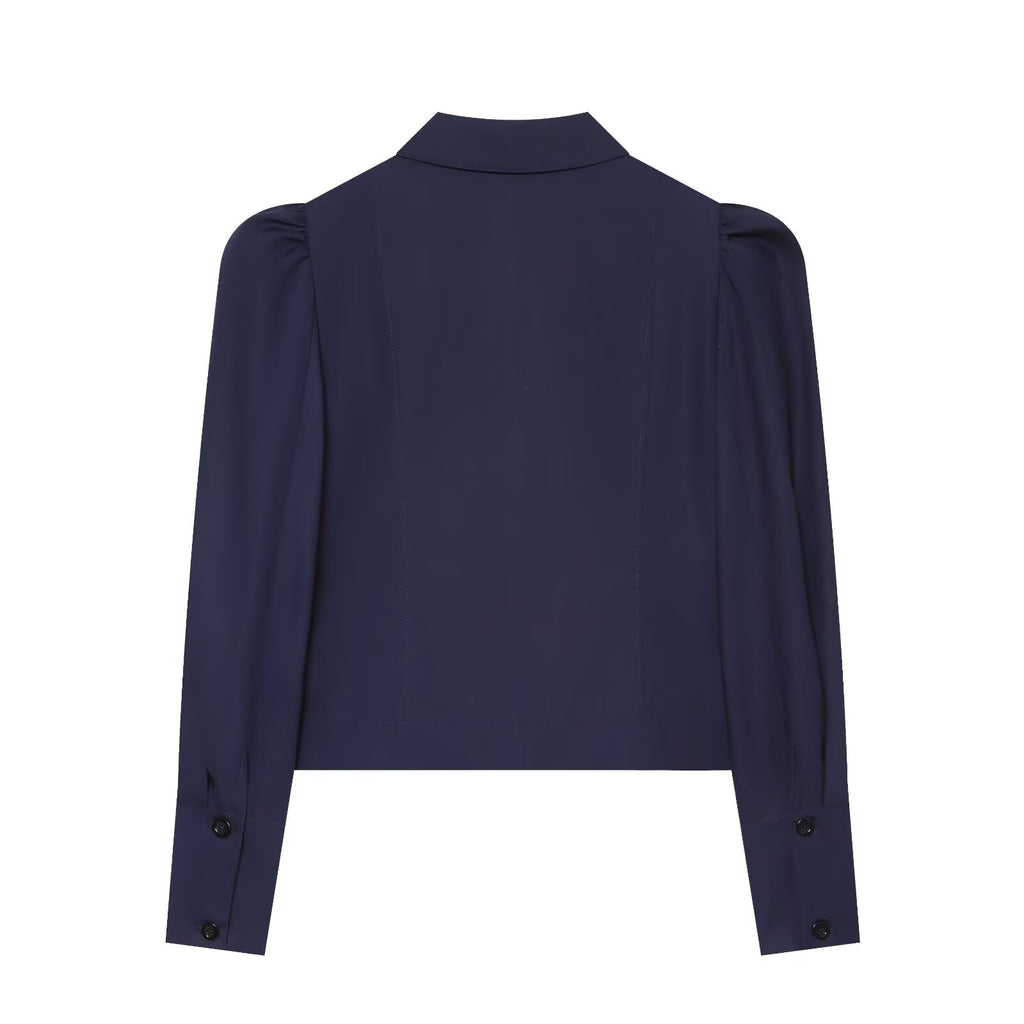 Women's pleated shoulder short Blazer Coat