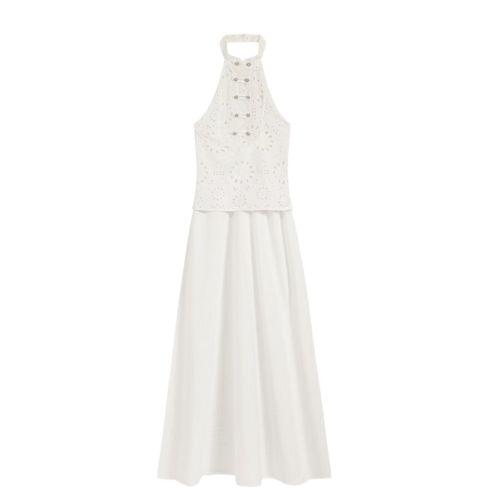 Women's hollowed out embroidered patchwork dress