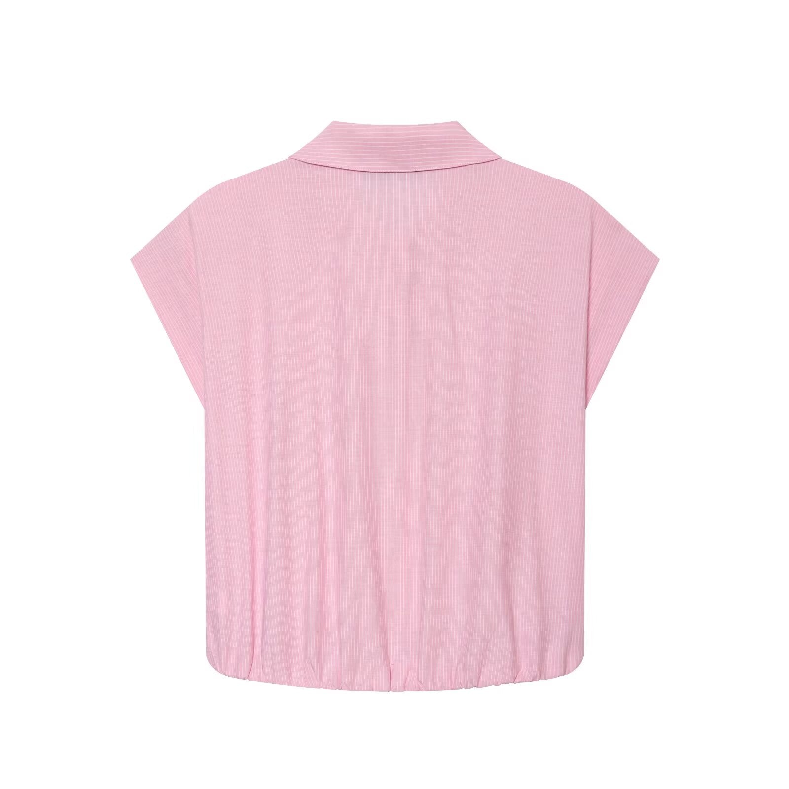 Women's striped short lapel shirt